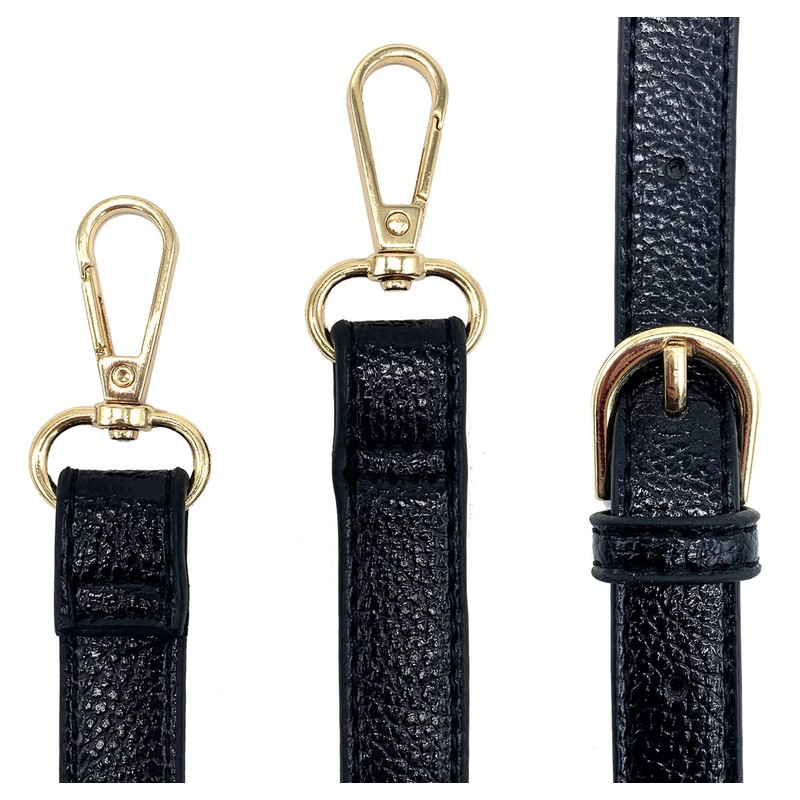 CAREOR Replacement Adjustable Leather Shoulder Strap With Metal Swivel hooks