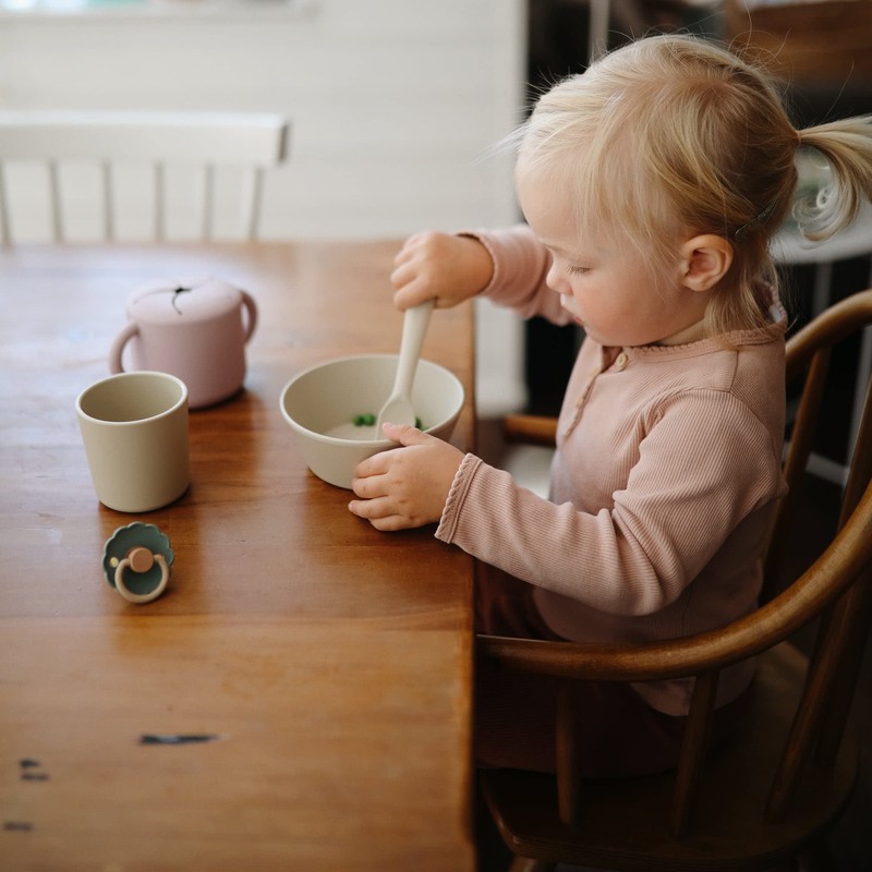 mushie Flatware Fork and Spoon Set for Kids | Made