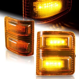 HYPERSPEED LED Side Mirror Marker Lamps Turn Signal Light 2PCS Compatible with Ford 2008 2009 2010 2011 2012 2013 2014 2015 2016 F250 F350 F450 F550 Super Duty, Car Mods (Amber Lens, White LED)