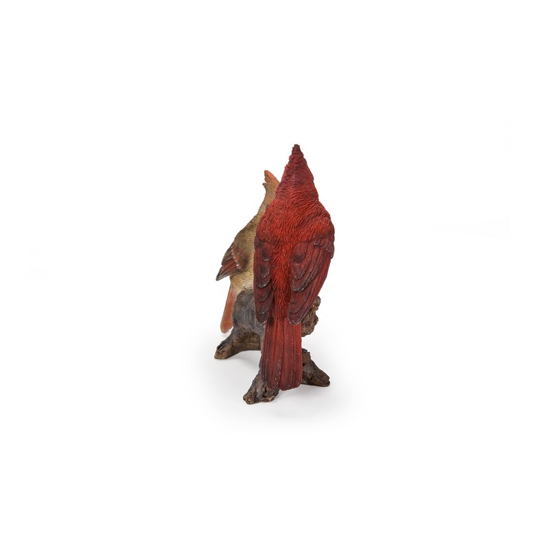 Cardinal Couple on Stump Garden Statue