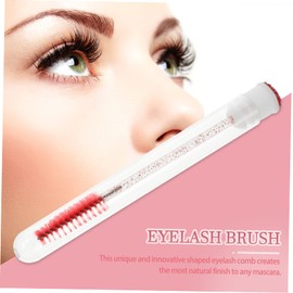 FRCOLOR 10pcs Eyelash Brush with Glitter Tube Ergonomic Eyelash Comb and Eyebrow Wands for Easy Separation and Styling for Makeup Application and Precision Grooming