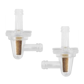 Shakas 2 PCS Fuel Filters, 1/4" 90 Degree Small Fuel Impurity Filter, Transparent Structure High Temperature Resistance Copper Core Oil Cup, for Motorcycles Motocross Bikes ATVs (White)