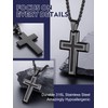 Bandmax Black Cross Necklace for Men Stainless Steel Cross Pendant