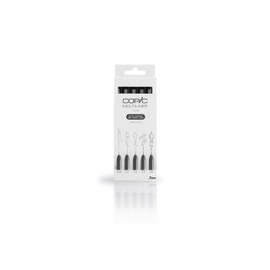 COPIC Multiliner Set, Black, 5 Fineliner Pens in Different Line Widths, Character Pens with a Fine Tip and Water-Resistant Pigment Ink
