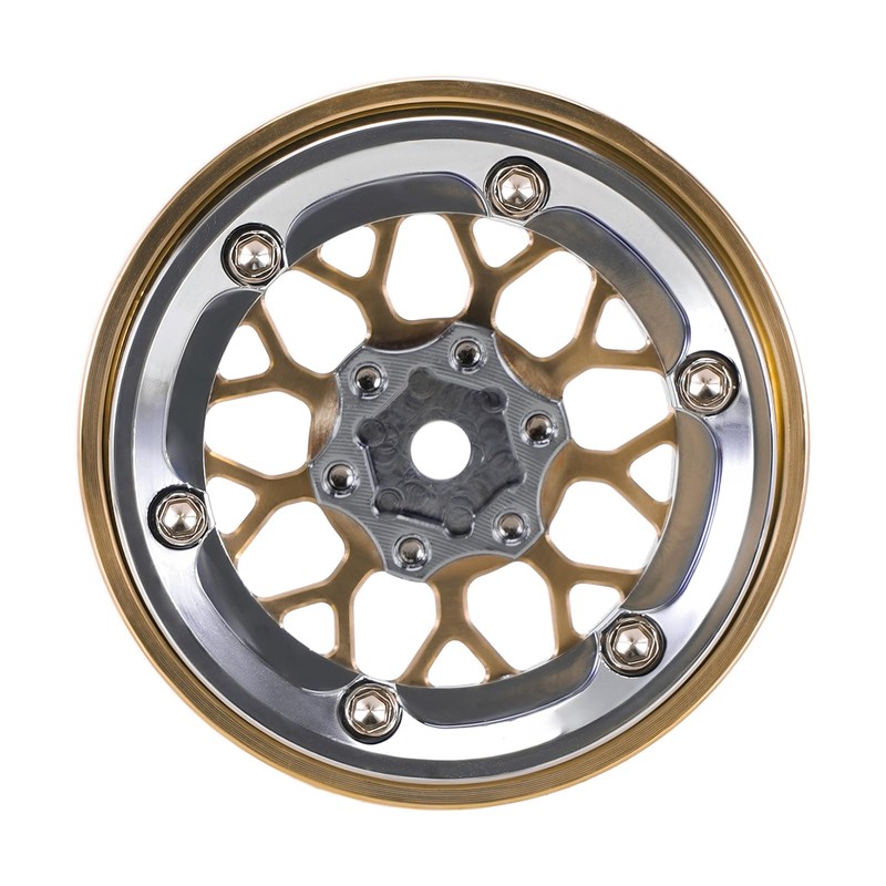 INJORA ModuWheel 1.3 Inch Negative Offset Brass & Aluminium Beadlock
