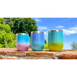 HALEIWA HAPPY MARKET Stainless Steel Tumbler with Lid, 12.2 fl oz (360 ml), Perfect for Coffee Cup, Convenience Store Coffee, Stylish, Vacuum Insulated, Gradient, Hawaiian (Blue)