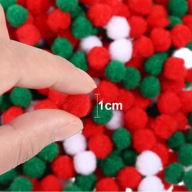 600PCS Pom Poms Fluffy Pompoms Felt Balls Pom Pom Balls Small Craft Pompoms for Christmas Easter Decorations DIY Craft Making (1cm)