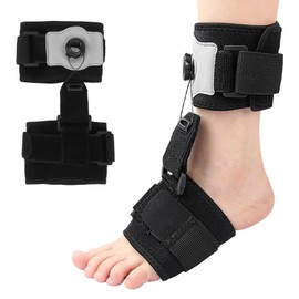 Foot Drop Brace Adjustable Ankle Support, for Men Women, Soft Breathable Nylon, Knob Adjustment, Effective Gait Support