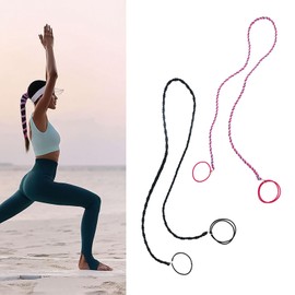 Pack of 2 Rip Tie Hair, Elastic No Damage Hair Scrunchies, Spiral Hair Ties, Suitable for Sports, Swimming, Cycling and Everyday Use (Black + Blue and Red)