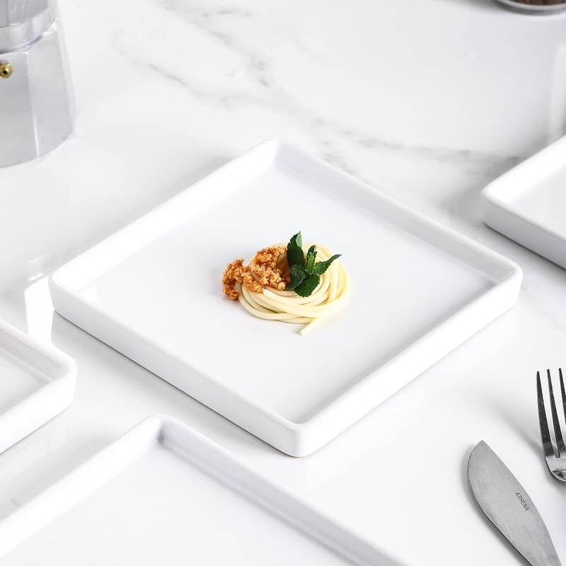 Stone Lain Grace Stoneware Appetizer Plate Set, Includes 4 Plates,