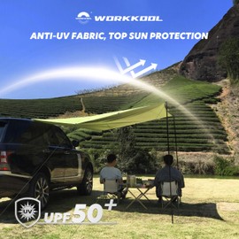 Awning Tarp for Camping,Tailgate Awnings & Shelters for Sun Shade and Waterproof, Outdoor Rear&Side Vehicle Awning Shelter for Van, MPV, Campers(10 * 6.56ft,Green)