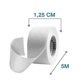 Nexcare 3M, Cinta Adhesiva Micropore, Color Blanco, Hipoalergénica, Transpirable y Fácil de Remover, 1.25cm x 5m, 1 rollo