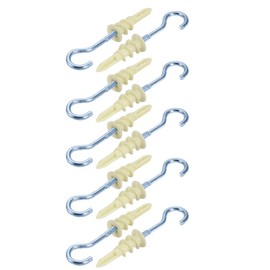 uxcell 10Pcs Self Drilling Drywall Anchor 14mm Inner Dia Zinc Plated Eye Screw Hook Assortment