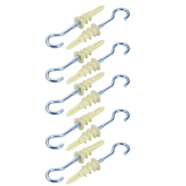 uxcell 10Pcs Self Drilling Drywall Anchor 14mm Inner Dia Zinc Plated Eye Screw Hook Assortment