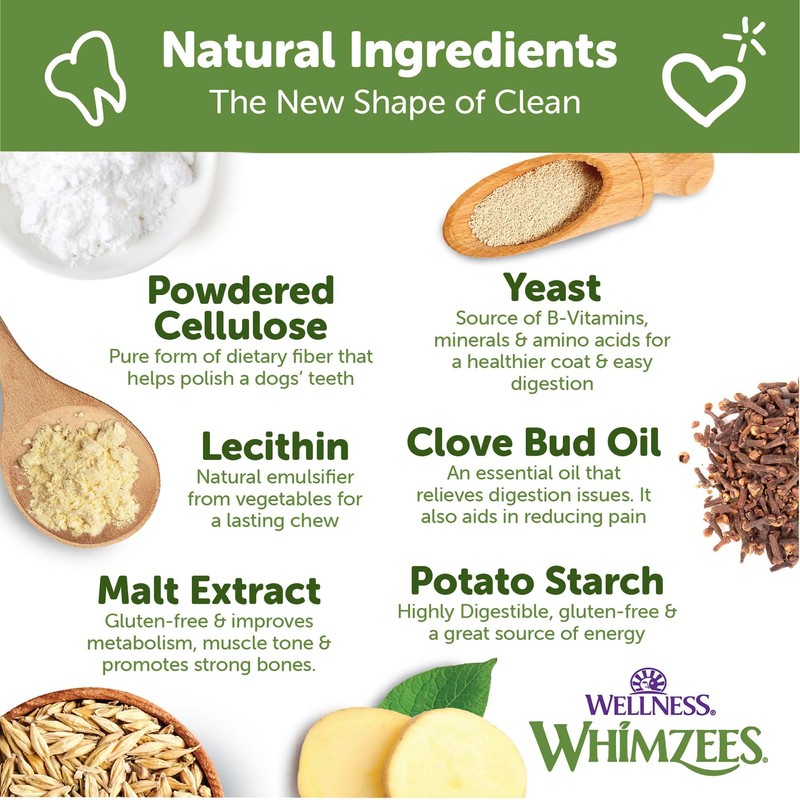 Whimzees Wellness WHIMZEES Veggie Sausage Dog Dental Treats, Natural Chews,