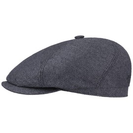 Stetson Milner Silk Flat Cap Peaked Cap Silk Cap Flat Cap Summer Cap Women / Men - Made in the EU with Peak, Lining Spring Summer Autumn Winter, grey/black