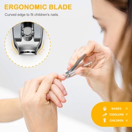 BEZOX Safe Kids Nail Clippers for Baby, Infants and Toddlers, 0.5 cm Pine Nail Clippers Trimmer for Kids, Newborns, Precision Nail Care Tool for Tiny Fingers and Toes, Pearl White