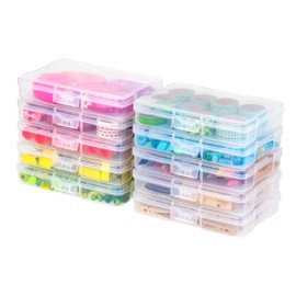 IRIS USA Scrapbook Paper Storage Cases, 10-Pack, Fits 4" x 6" Photos Organizing Art and Crafting Supplies Stationery Small Items Washi Tape Nail Polish Rounded Corner, Clear