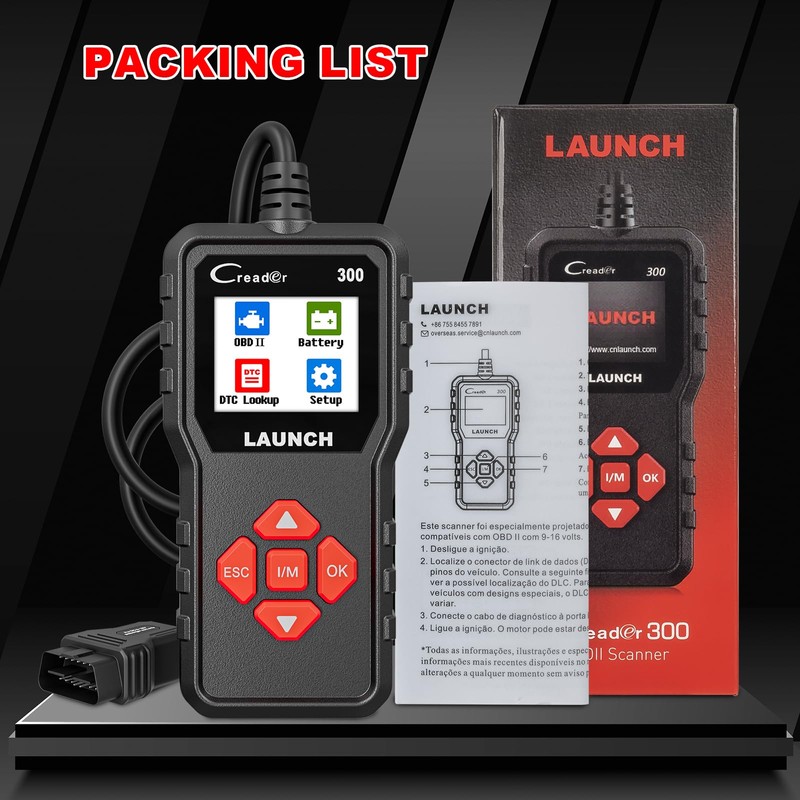 LAUNCH Creader 300 OBD2 Scanner,Engine Fault Code Reader,Support Read Data