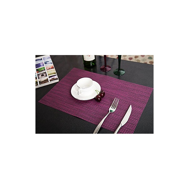 Addfun®Table Mats(Set of 4),Premium Washable High Quaity Non-Slip Insulation PVC
