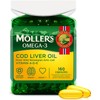 Moller's ® Cod Liver Oil Capsules Omega-3 Fatty Acids DHA & EPA, Contains Vitamin A, D & E, Supports Immune System, Heart Function, Brain Function & Vision, Pack of 160