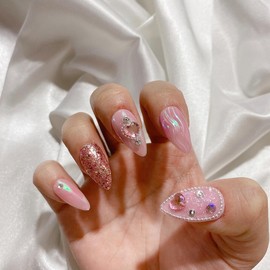 MunNail Wave Heart Nail  - Short Oval / MunNail 물결하트네일  - 숏오벌