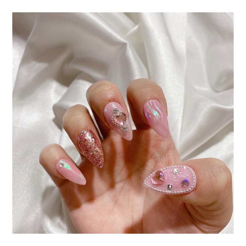 MunNail Wave Heart Nail - Short Oval / MunNail 물결하트네일