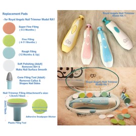 Almohadillas de repuesto para lima de uñas, 12 en 1, cortaúñas eléctrico para bebé, almohadillas de papel de lija (amarillo)