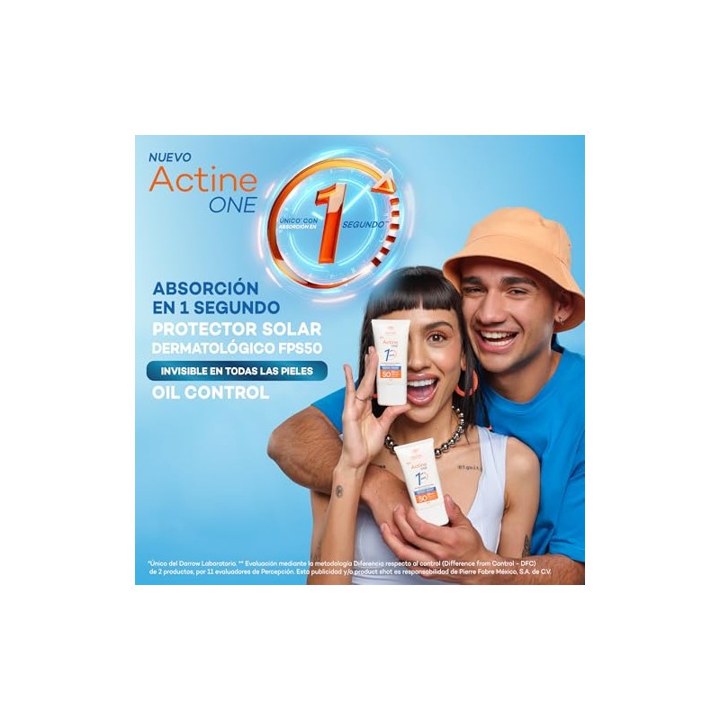 Darrow Actine One Protector Solar Facial Invisible FPS50 Acido Hialuronico