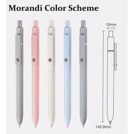 Gel Pens 0.5mm Black Ink Fine Point Smooth Writing Pens, Retractable Pens for Note Taking, Carry-On Taking, Office Supplies and School Gifts(5 Pcs Morandi)