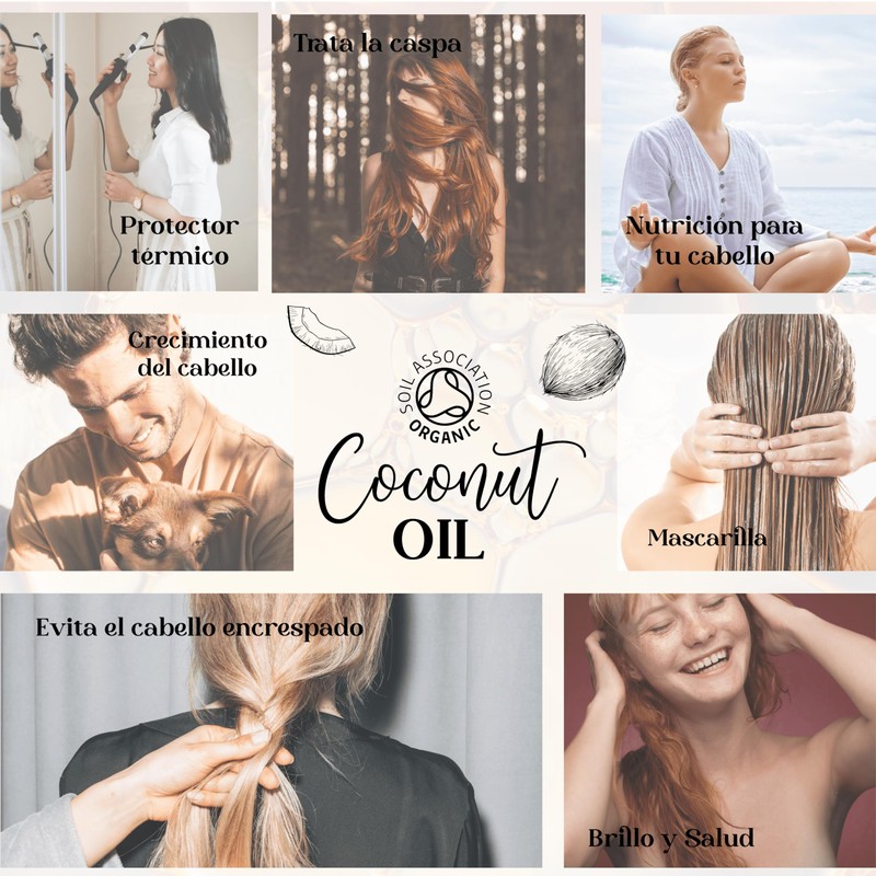 Coconut Oil for Dry, Damaged, Dyed, and Frizzy Hair. Thickening,