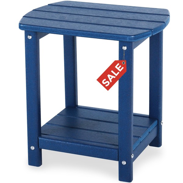 GARDENSTAR Adirondack Square Outdoor Side Table,2-Tier Storage Patio Side Table,