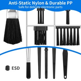Oxfraki 6PCS Keyboard Cleaning Kit with Keycap Puller & Switch Puller, Mini Anti-Static Dust Brush for Computer Motherboard Camera Small Space, Stainless Steel Key Remover for Mechanical Keyboard