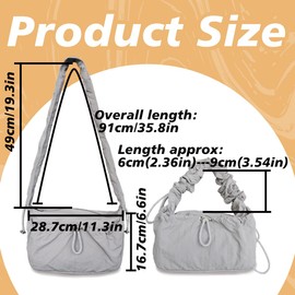 aokansha Womens Nylon Crescent Handbag Bag Trendy Ruched Hobo Travel Shoulder Tote Bags Waterproof Adjustable Strap Casual Sling Satchel Bag Dumpling Luna Bags