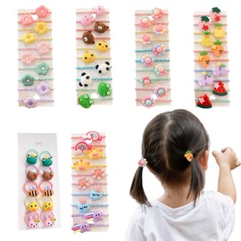 Baby Girls Hair Ties, 60 Pcs Cute Cartoon Elastic Hair Bands Ponytail Holders Animals Flower Multicolor Hair Bobbles Hair Accessories for Girls Infants Toddlers Kids Children (Multi-colored B)