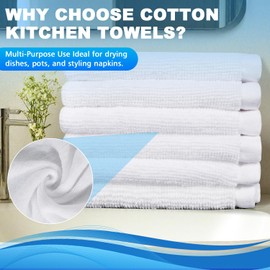 ZHAYAO 6 Pack 100% Cotton Wash Cloth, 12x12Inch Highly Absorbent and Soft Feel Fingertip Towels, Machine Washable Washcloths for Bathroom, Gym, Hotel, Spa and Kitchen, White