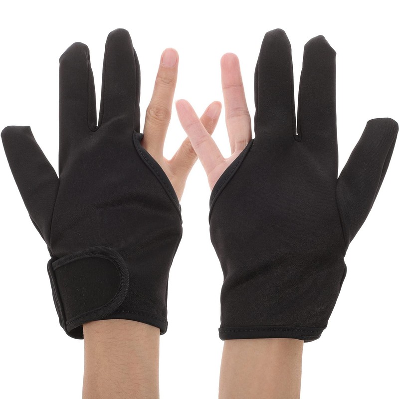 Lurrose Handschuhe, hitzebeständig, hitzebeständig, Salon-Isolation, 3 Finger Handschuhe, Schwarz