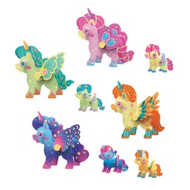 PINXIES Unicorn Creation Studio | Build 10 Magical Unicorns, Kids 3D Puzzle Toy - STEM Girl Toys Ages 6-7 and Up