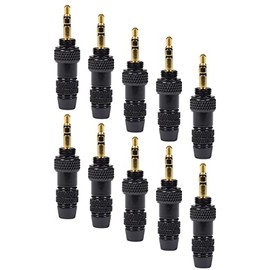QTX | 10 x Stereo Jack Plugs | Back Metal Bodied With Gold 3.5mm Stereo Jacks