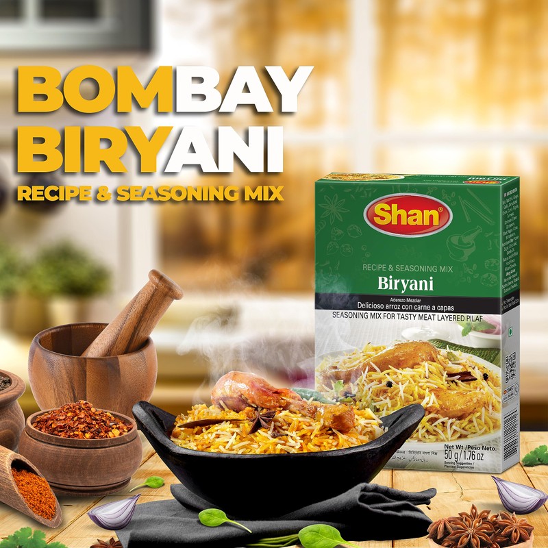 Shan - Biryani Masala Seasoning Mix (50g) - Spice Packets