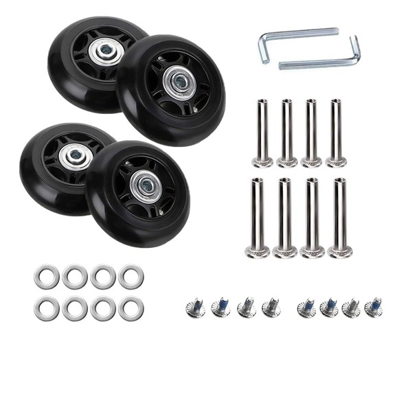 4 Stk 68mm x 24mm Kofferrollen Ersatzrollen für Koffer Luggage