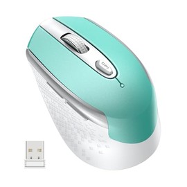 Mouse Inalámbrico 2.4 GHz con Receptor USB, 15M de Conexión, Ratón Inalámbrico Silencioso, Mouse Inalambrico Ergonomico, Mouse Inalámbrico para PC,Portátil,Macbook,Windows 11 10,macOS,Linux -Azul