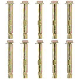 10 Pieces Expansion Bolts – Hexagonal Outer Expansion Sleeve Screws for Concrete and Masonry Wall Fixing (M6 x 60mm)