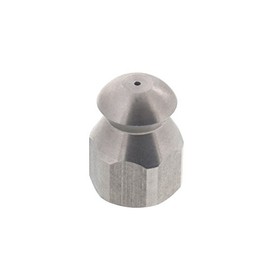 Erie Tools Button Nose 1/4" Drain Cleaning Nozzle 12.5 Orifice 5500 PSI Stainless Steel for Sewer Pipe Water Jetter