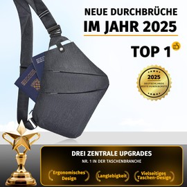 Gipfelfreund Anti-theft bag, shoulder bag, women's shoulder bags, chest pocket men, security bag, travel for men and women, blue