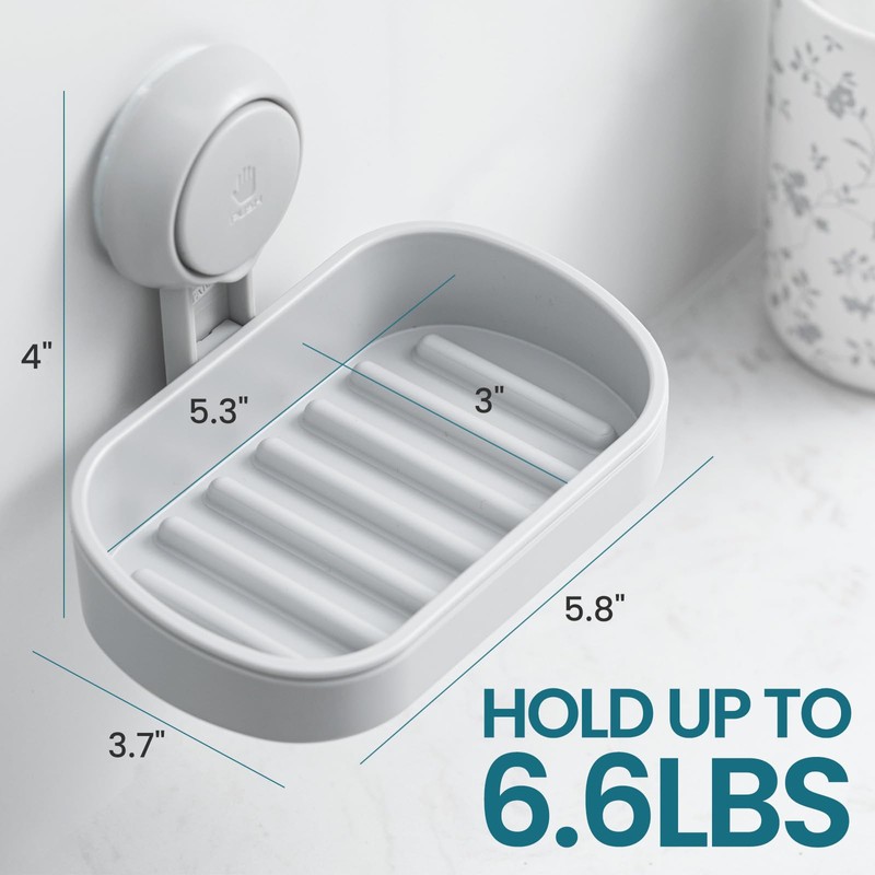 TAILI Soap Holder Soap Dish for Shower, Suction Cup Soap