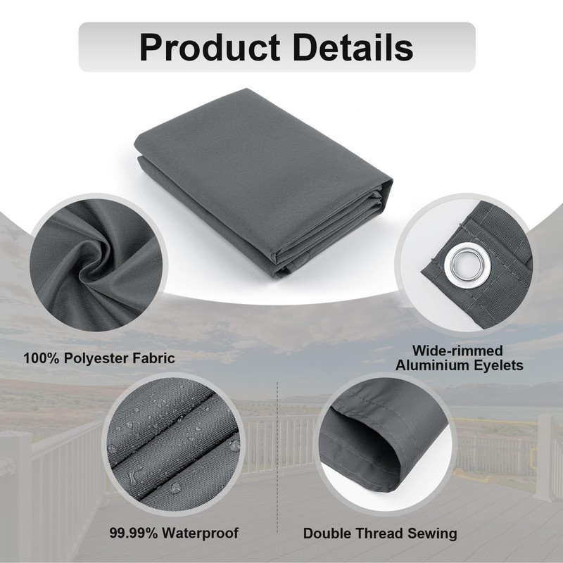 AXT SHADE Balcony Privacy Screen 80x300cm Waterproof Balcony Cover Wind
