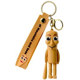 Italian Brainrot Animals Keychains, Tung Tung Sahur Action Figure Keychain with Wrist Strap, Tralalero Tralala Collection Character Key Chains Funny Gifts for Fans (Tung Tung Tung Sahur)