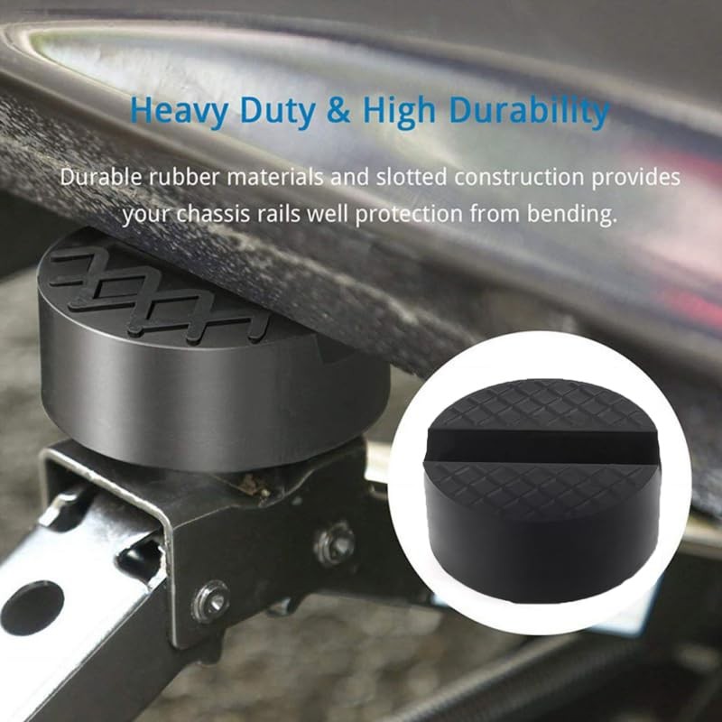 YIXISI Trolley Jack Rubber Pad 2 Pack, V-Groove Rubber Universal