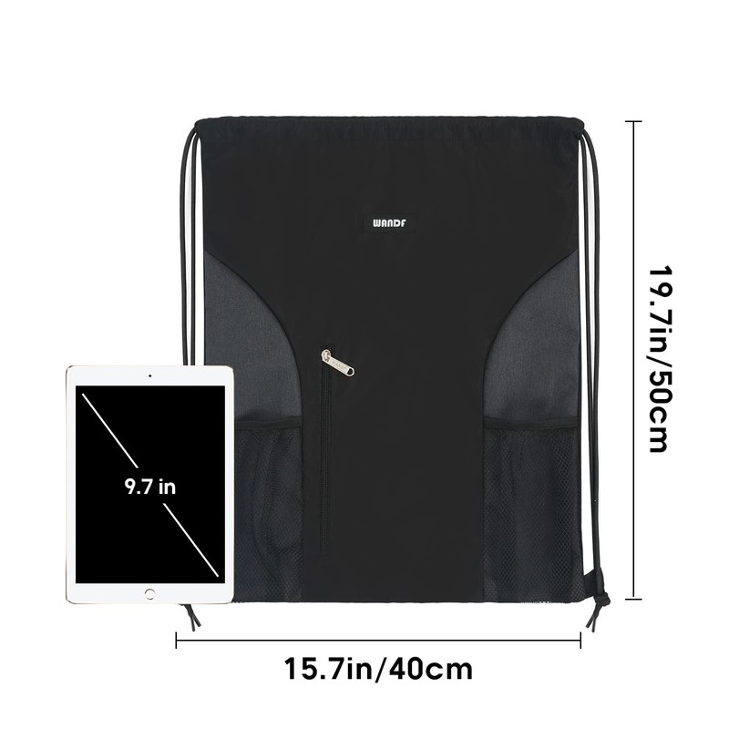 Drawstring Backpack Sports Gym Sackpack with Mesh Pockets Water Resistant